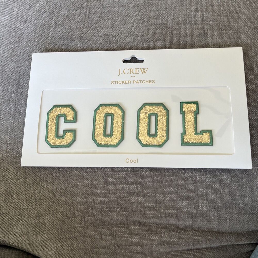 J. Crew Sticker Patches "COOL" Letters Set In Gold Glitter New  In Package